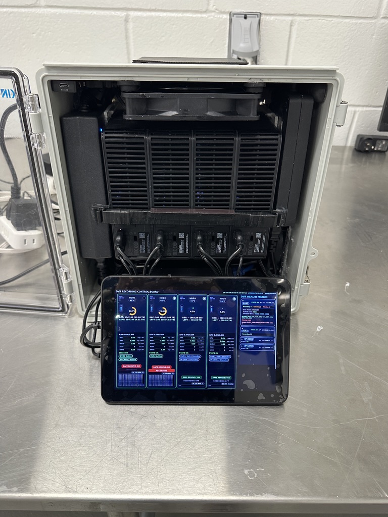 Inside view of DVR Recorder Box showing internal components