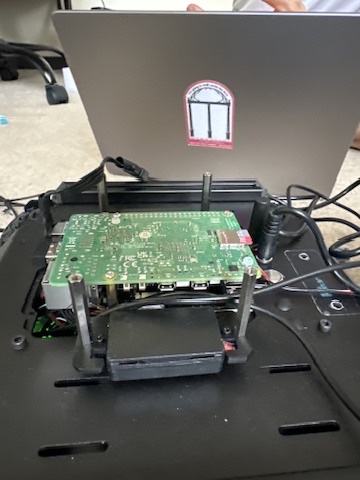 Raspberry Pi mounted inside the rover chassis, rear angle